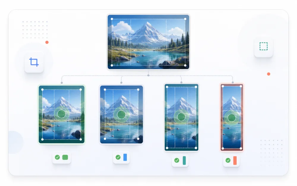 One source image adapted into square portrait story and tall social crops